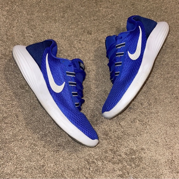 Nike Lunar Converge Running Shoes Mens Blue Mesh Lace Up Size 10 - Picture 3 of 9